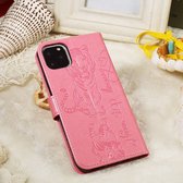 Apple iPhone 11 Pro Max Hoesje - Mobigear - Tiger Serie - Kunstlederen Bookcase - Roze - Hoesje Geschikt Voor Apple iPhone 11 Pro Max