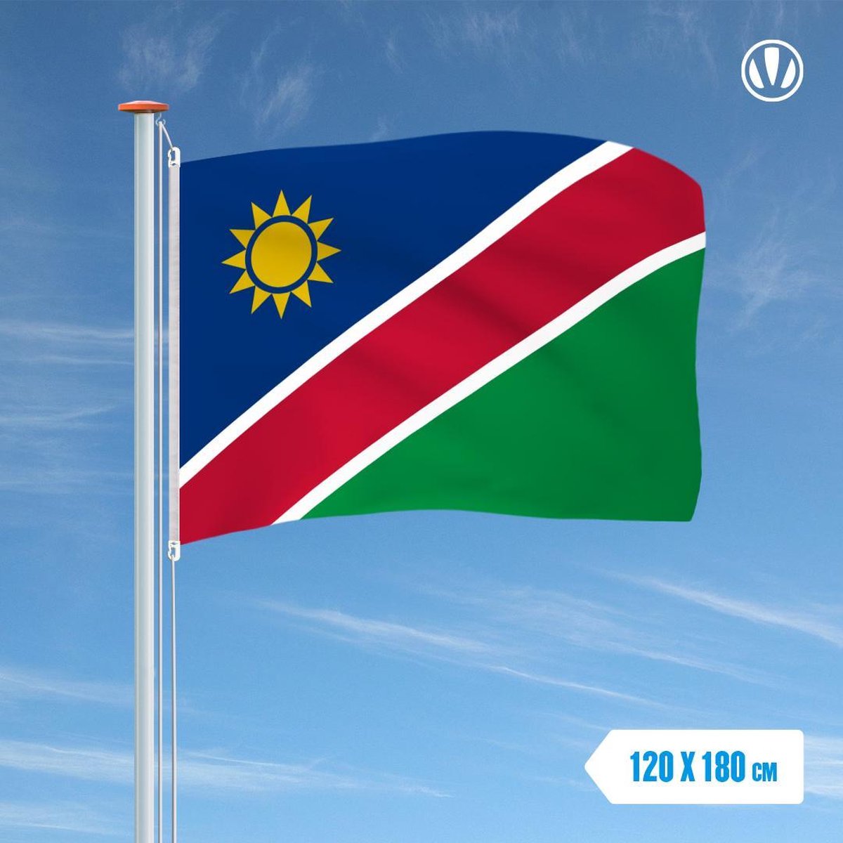 Namibie Bâton Drapeau Drapeaux Drapeaux Stock drapeau 30x45cm 