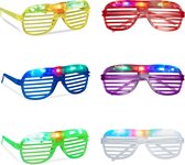 Relaxdays feestbril LED - neon carnaval accessoire - partybril met licht - verkleedbril