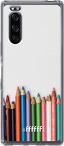 Sony Xperia 5 II Hoesje Transparant TPU Case - Pencils #ffffff