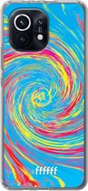 6F hoesje - geschikt voor Xiaomi Mi 11 -  Transparant TPU Case - Swirl Tie Dye #ffffff