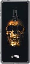 6F hoesje - geschikt voor Sony Xperia XZ2 -  Transparant TPU Case - Gold Skull #ffffff