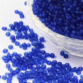 Rocaille's frosted, blauw, 2 mm, 20 gram