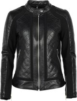 Helstons Kate Leather Soft Stretch Black Black Jacket - Maat L