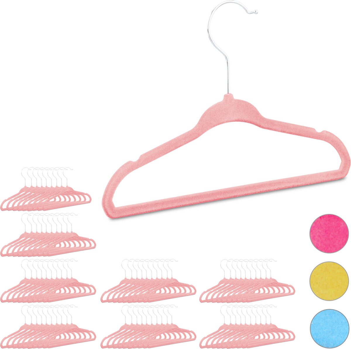 80 x kledinghangers kind - babykledinghanger - kunststof - kledinghanger roze