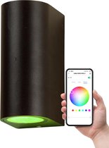 Ynoa Smart Zigbee 3.0 LED GU10 5W RGBW - Wandlamp - Buiten - Ovaal - Zwart