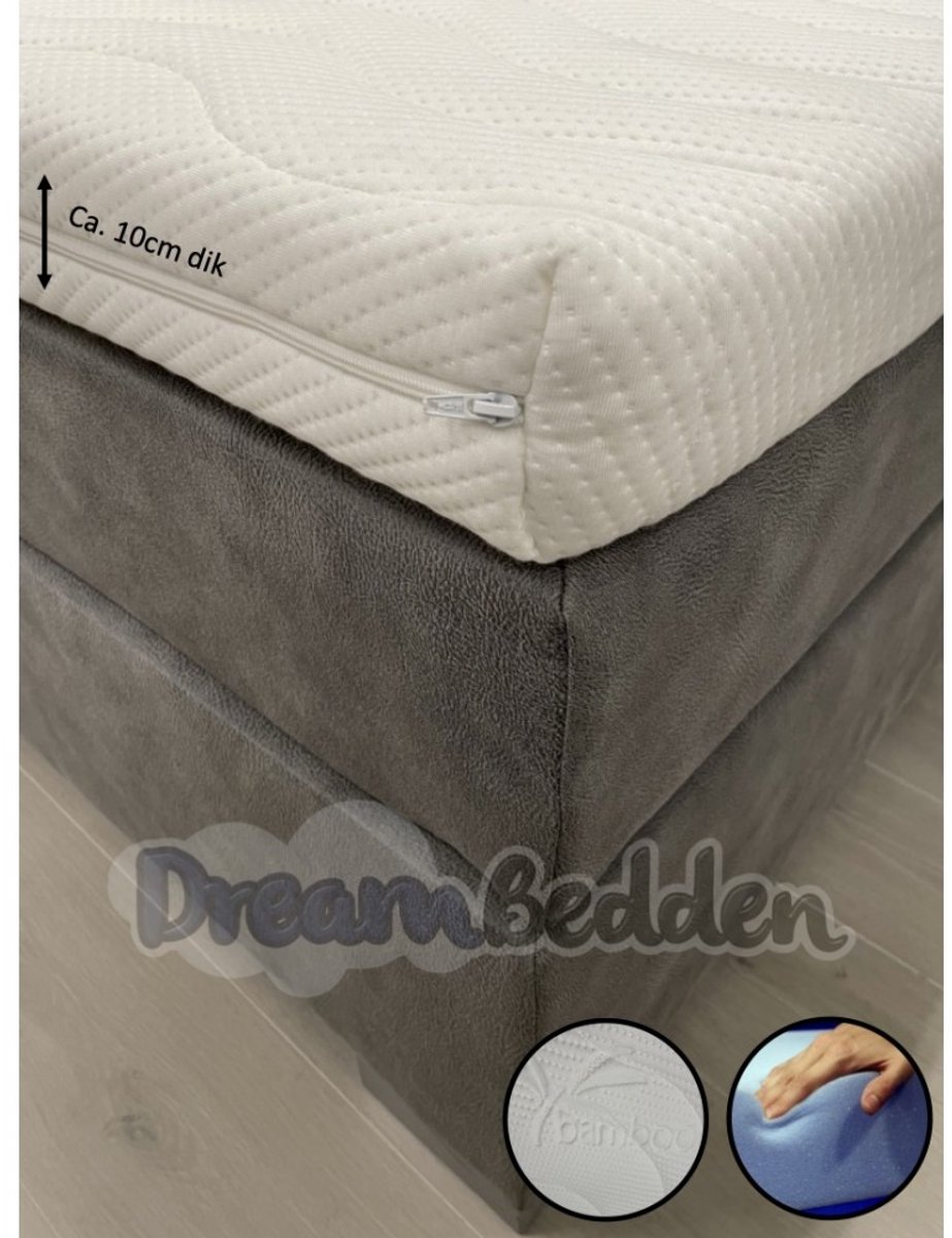 Bamboo Topper 70x210 Bamboo Hotel HR45 Koudschuim ca. 10cm dik Anti allergie Wit