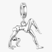 Tracelet - Zilveren bedels - Bedel Yoga | Charm yoga positie Brug | 925 Sterling Zilver - Pandora compatible - Met 925 Zilver Certificaat - In Leuke Cadeauverpakking - Valentijn ti