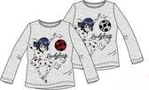 Miraculous Ladybug Shirt met Lange Mouw - Veegpailletten - grijs - maat 110 (5 jaar)