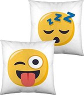 Kussen met vulling Emoji Winking Face with Tongue and Sleeping (40 x 40 cm)