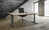 T-poot Wingbureau Quick breed 160CM diep 120CM bladkleur Lichtgrijs framekleur Wit (RAL9010) wingzijde Links