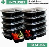 PrepIt Meal Prep Bakjes - Gratis E-boek met Voorbeeldrecepten – Vershoudbakjes - 2 Compartimenten - Herbruikbaar - 1000ml - BPA vrij