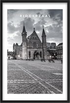 Poster Ridderzaal Den Haag - A2 - 42 x 59,4 cm - Inclusief lijst (Zwart Aluminium)