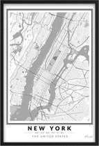 Poster Stad New York A4 - 21 x 30 cm (Exclusief Lijst) The City that Never Sleeps - The Big Apple Stadsposter