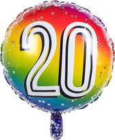 Boland - Folieballon cijfer(45 cm) 20 - Multi - Cijfer ballon