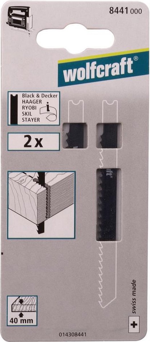 Wolfcraft 8444000 HSS Decoupeerzaagblad - U-schacht - 52mm - Staal / Blik (2st)
