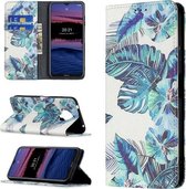 Voor Nokia X10/X20 Gekleurd Tekenpatroon Onzichtbare Magnetische Horizontale Flip PU Lederen Case met Houder & Kaartsleuven & Portemonnee (Blauw Blad)