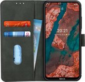 KHAZNEH Nokia X10/X20 Hoesje Retro Wallet Book Case Groen