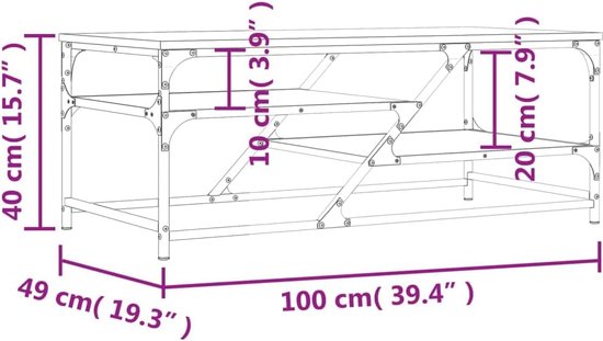 Salontafel 360 graden draaibaar 50x50x34,5 cm artisanaal eiken