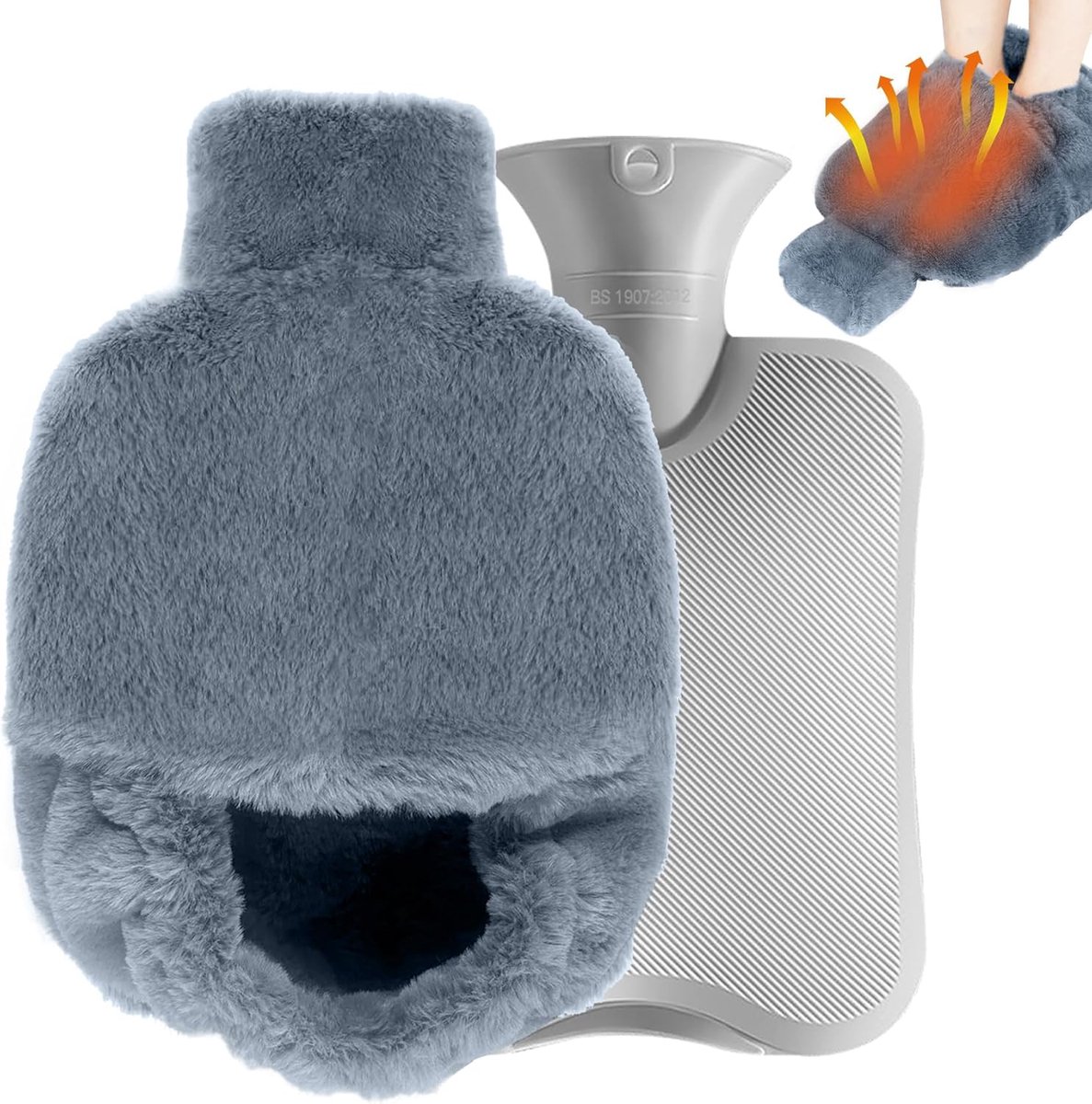 Elektriciteitsvrije Voetenwarmer voor Volwassenen en Kinderen, 36 cm, Grijs