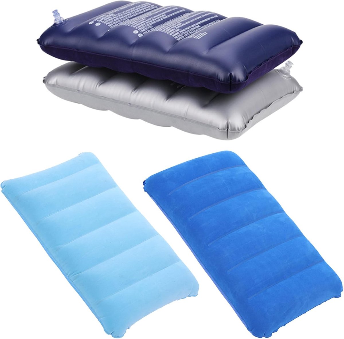 Comfortabele Opblaasbare Reiskussenset voor Kamperen, Auto en Strand - 4 Stuks