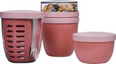 Mepal Promoset - Lunchpot, Fruitpot en Snackpot Ellipse Set van 3 - Vivid mauve