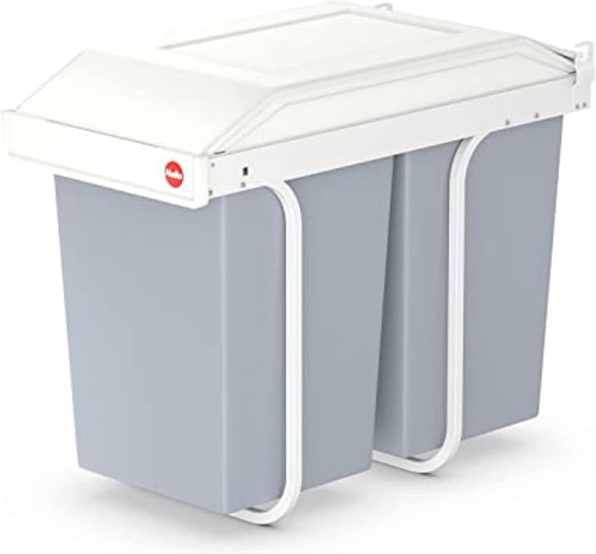 Goedkoopste Dubbel Afvalscheidingssysteem voor Keuken, 2 x 14 Liter, Met Uittrekbare Binnenemmers, Inbouw Vuilnisemmer