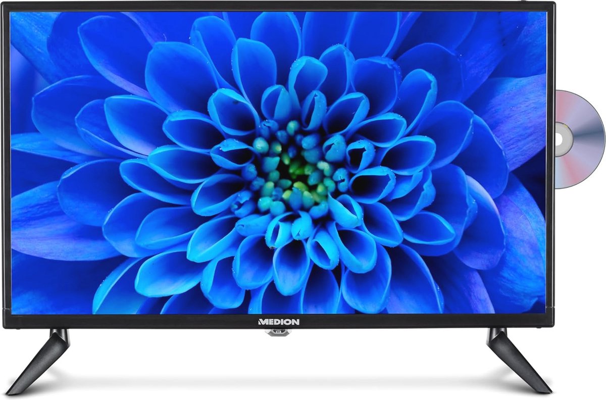 Full HD 24 inch TV met DVD-speler voor Camping en Vrachtwagen - Inclusief Autoadapter en Triple Tuner