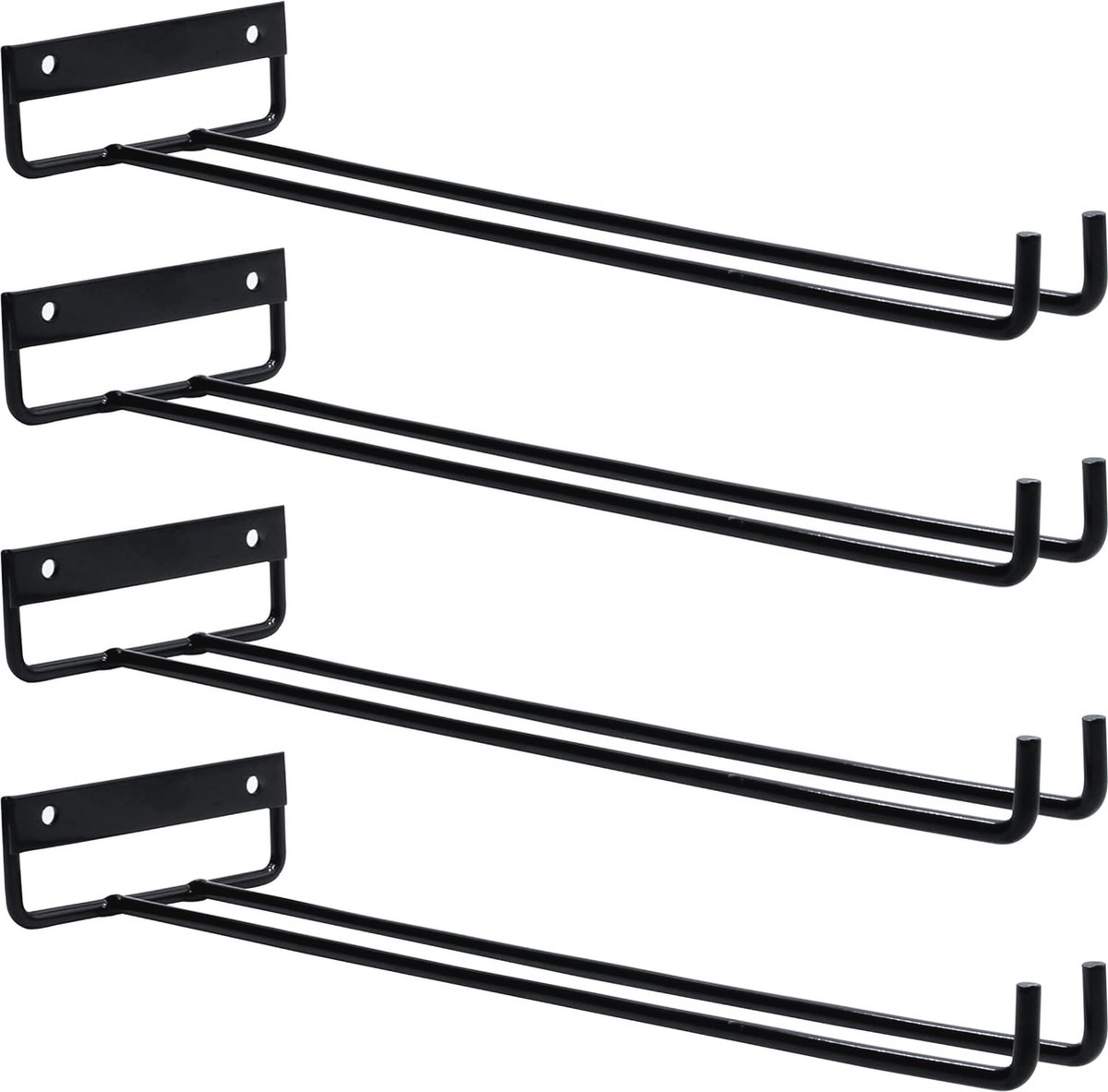 Hangende wijnglashouder voor Keuken en Bar - 4-pack Wandrek voor Wijnbekers
