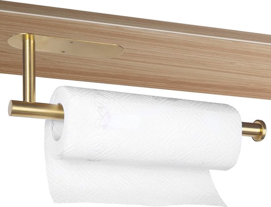 Keukenrolhouder - metalen hanger onder kast Papierrolhouder voor keuken Handige opslag zonder ponsen