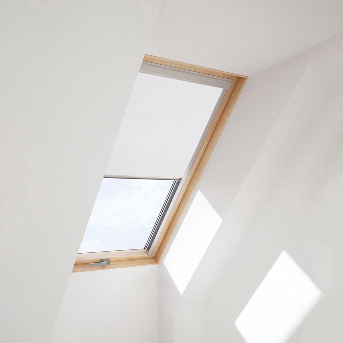 Contrio Verduisterend Rolgordijn passend op VELUX Dakraam M06,306 Wit
