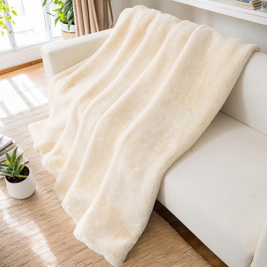 Mandioo Set van 2 kussenslopen 50 cm x 50 cm decoratieve dikke pluche wollen kussenslopen voor bank slaapkamer woonkamer thuis 50 x 20 inch beige