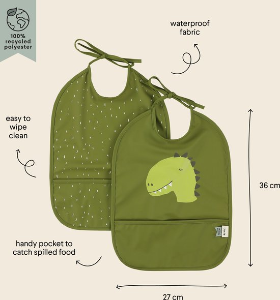 Trixie Waterdicht slabbetje 2-pack - Mr. Dino van Trixie — afbeelding 4