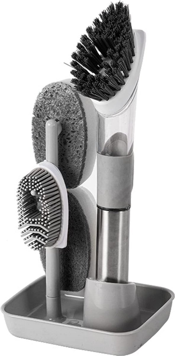 Goedkoopste JGS ® Innovatieve Keuken Reinigingsset met Afwasmiddeldispenser en Reservekoppen voor Eenvoudig Schoonmaken