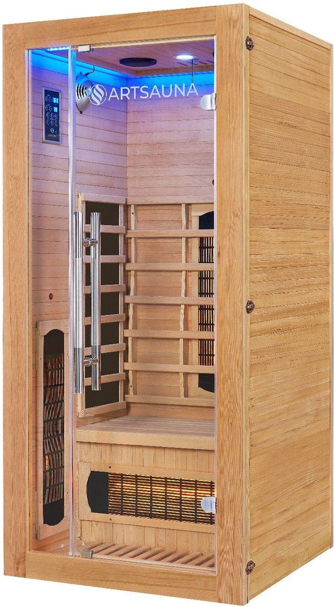 Infraroodcabine / Sauna Kiruna - 90x90x190 - Incl. LED & Bleutooth Radio thumbnail 6