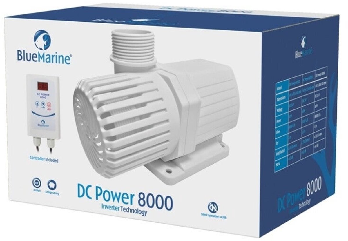 Blue Marine - DC Power 8000 - Opvoerpomp - Aquarium - Zeeaquarium - Krachtige Pomp Met Een Opvoerhoogte van 4 Meter