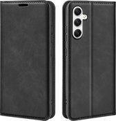 Coque Samsung Galaxy A35 - Bookcase portefeuille de Luxe (fermeture magnétique) - Zwart - Étui de téléphone portable - Étui de téléphone adapté pour Samsung Galaxy A35