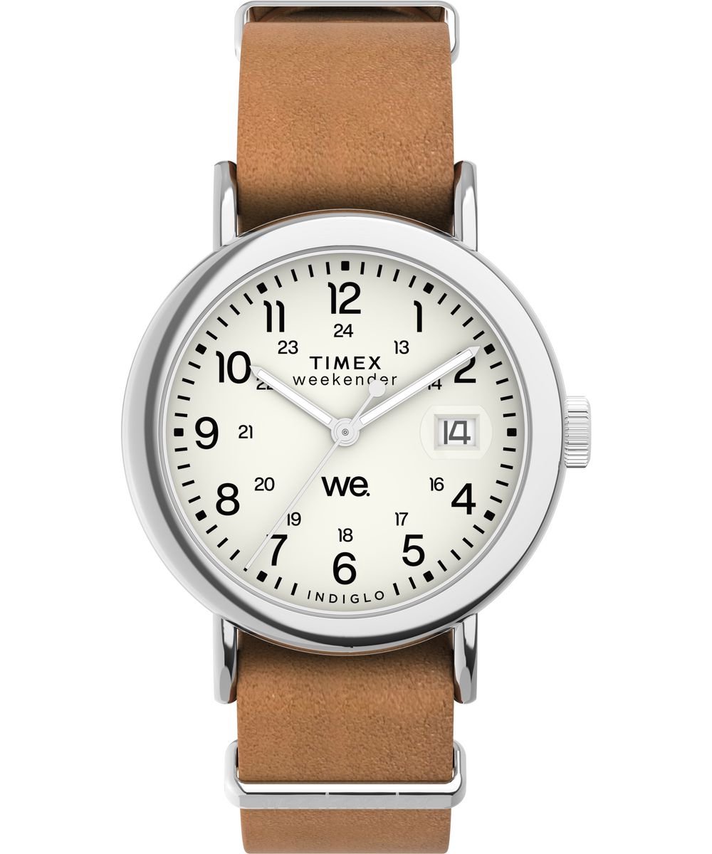 Timex Weekender Main Line TW2W86500 Horloge - Leer - Bruin - Ø 37 mm