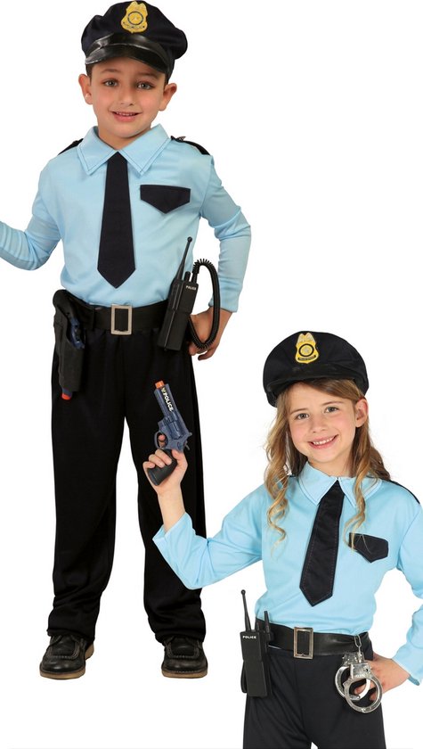 Fiestas Guirca - Kinderkostuum Politie agent(e) - 10-12 jaar - Carnavalskleding - Carnaval - carnavalskleding 2027 - Carnaval kostuum