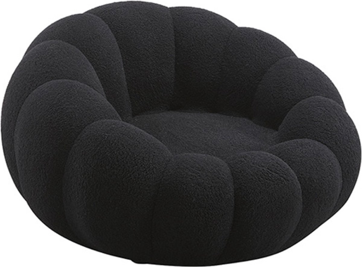 Madison Teddystof Loungestoel - Zwart