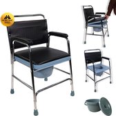 Mobiclinic Velero - Toiletstoel - Met deksel en emmer - Antislip doppen - Postoel - WC stoel - Staal - Tot 130 kg belastbaar
