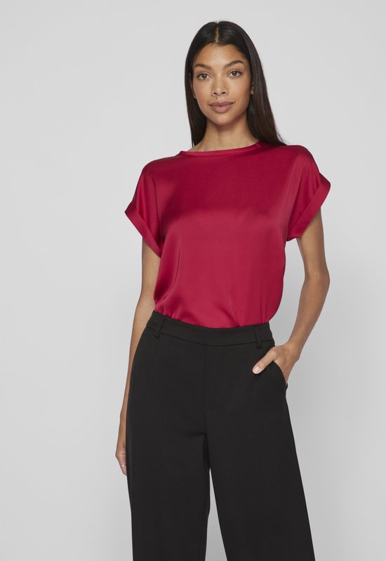 VILA - VIELLETTE S/S SATIN TOP - NOOS - Dames - Blouses