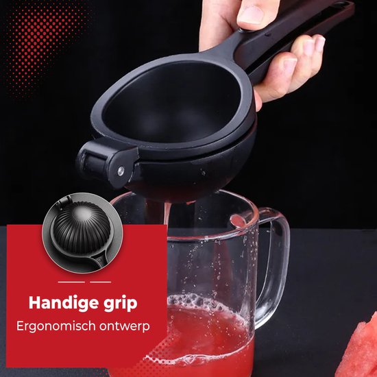 HI NATURE™ Robuuste Kwaliteit Citroenpers - Limoenpers - Handmatige Citroenpers - Lemon squeezer - Citrusknijper - Fruitpers - Sinaasappelpers - Zwart van Merkloos — afbeelding 4