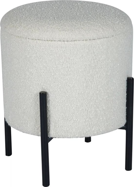 RICHEY - Opbergpoef - Off-white - Bouclé - Leen Bakker