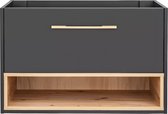 Meuble vasque suspendu anthracite - 80 cm - YANGRA L 80 cm x H 57 cm x P 46 cm