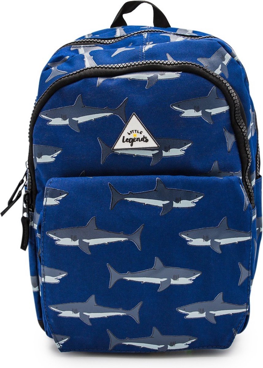 LITTLE LEGENDS BACKPACK L SHARK MOUTH Kinder Rugzak / Schooltas kinderen Jongen rugtas school met print - Blauw - One Size - (7421097383624)