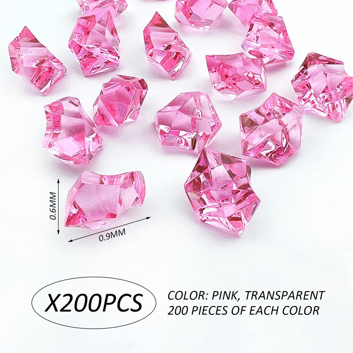 VGOODALL Doorzichtige nep geplette ijsstenen, 150 stuks nepdiamanten plastic ijsblokjes acryl helder ijs rock diamanten kristallen nep ijsblokjes edelstenen voor woondecoratie bruiloft display vaas