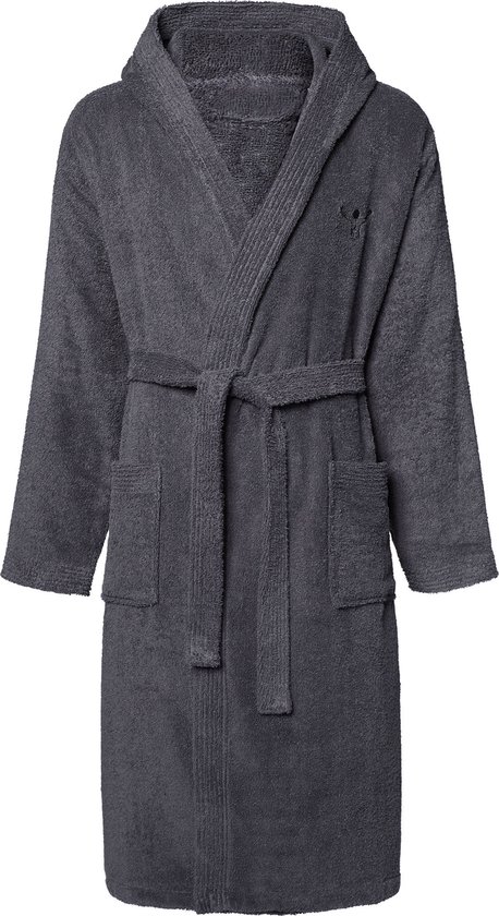 Peignoir unisexe Chiemsee à capuche 100% coton taille S - XXL gris
