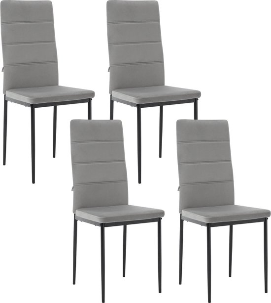 Eetkamerstoelen Set van 4 - Teddy Bouclé Stoelen Crème Beige - Luxe