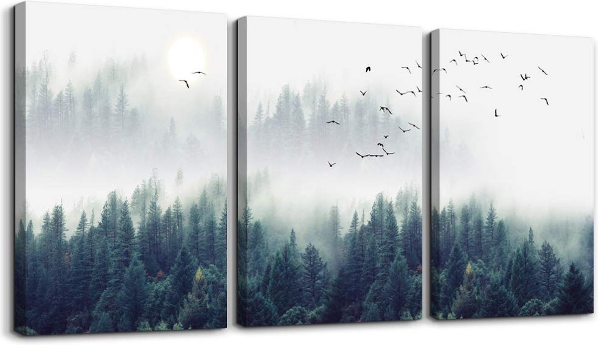 La'Moussawi ® Schilderij van Mystieke Boslandschappen op Canvas voor Elke Kamer